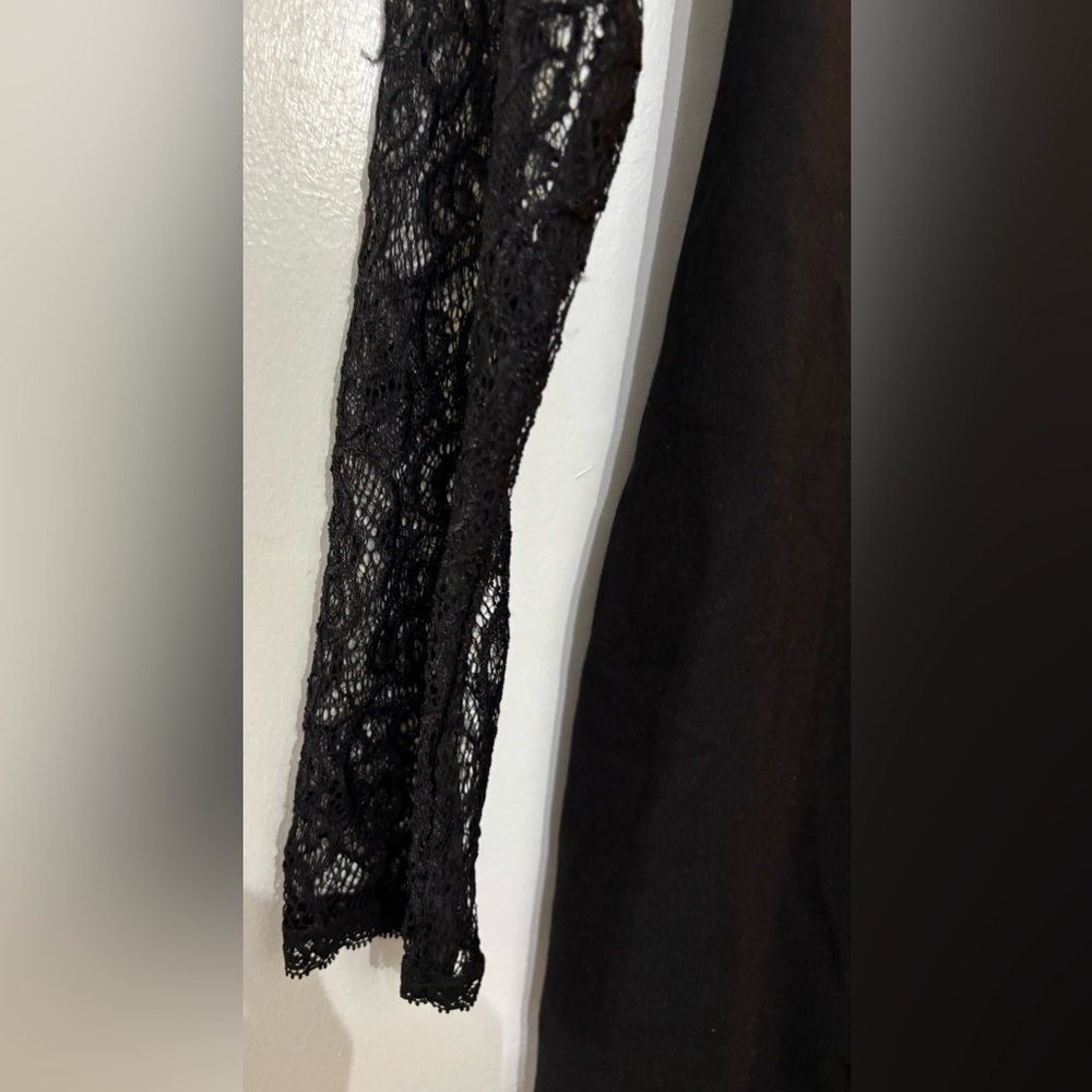 Antonio Berardi Women Black Sheer Back Long Sleeve Dress Size 38 - Picture 9 of 13